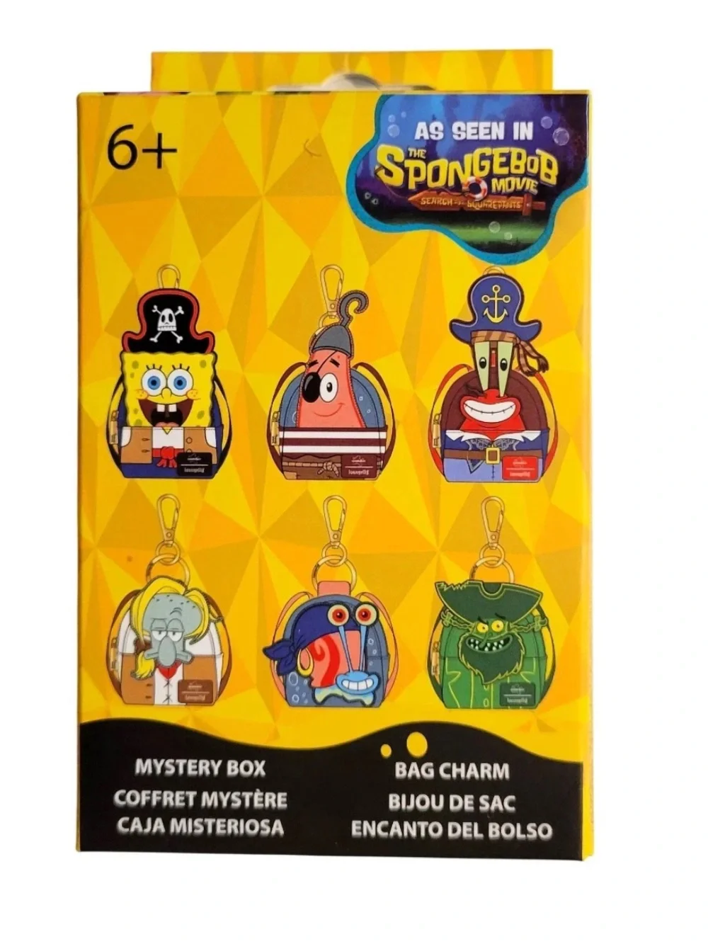 Loungefly SpongeBob Pirate Mini Backpack Keychain charm - Yellow/Blue/Black - Picture 2 of 2